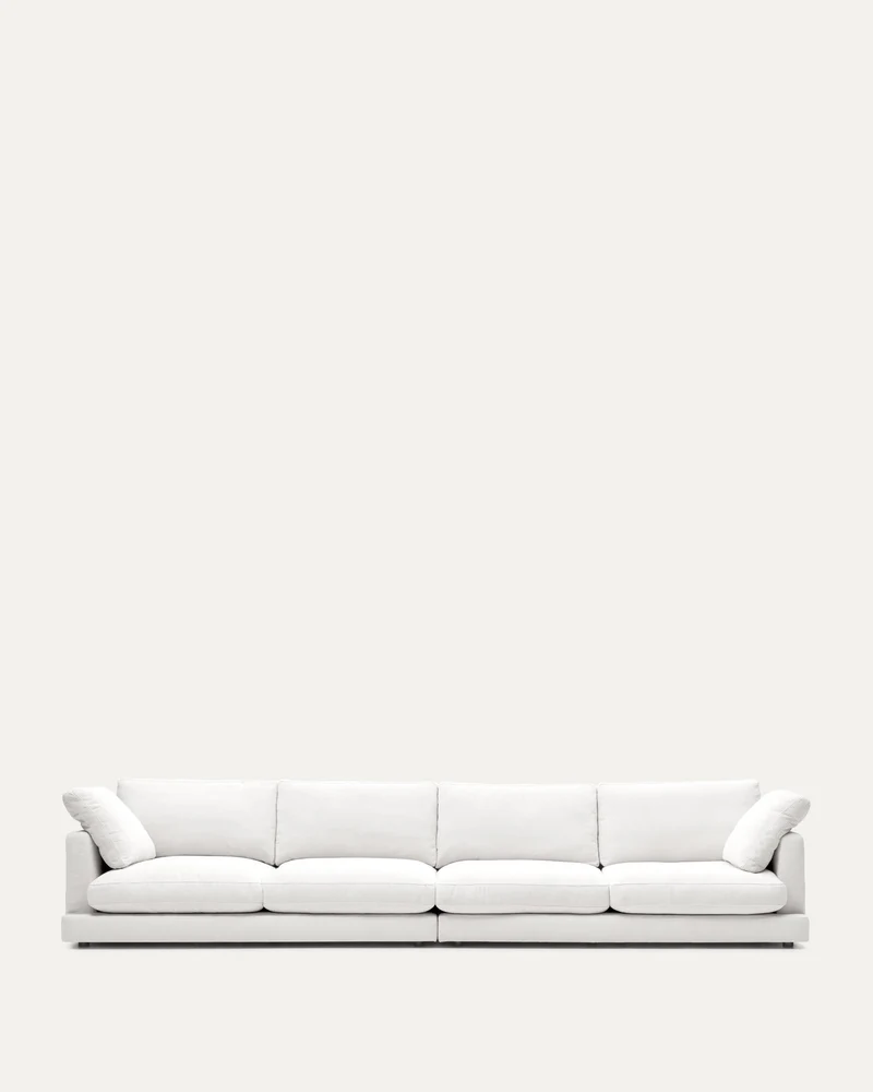 6-Sitzer-Sofa Gala mit weisser Chenille FSC Mix Credit 390 cm