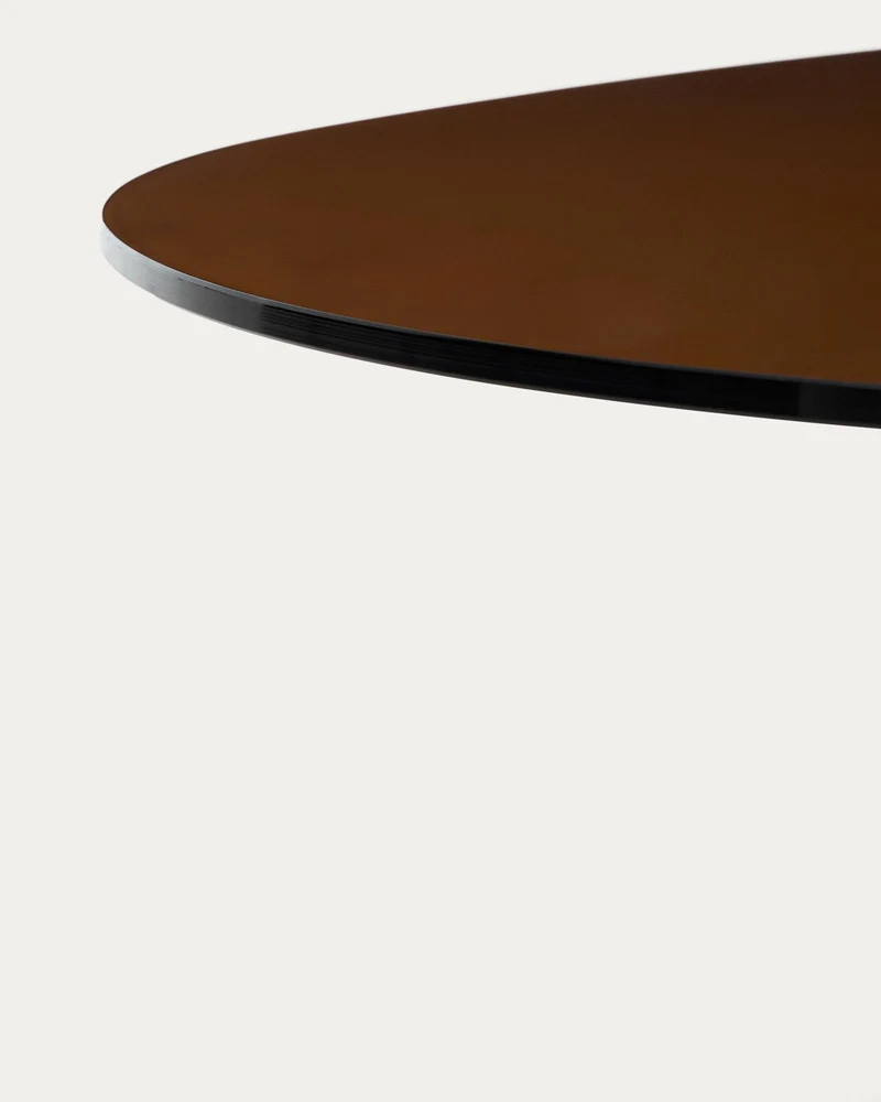 Couchtisch Olir aus gehärtetem Glas und braunem Stahl 140 x 80 cm