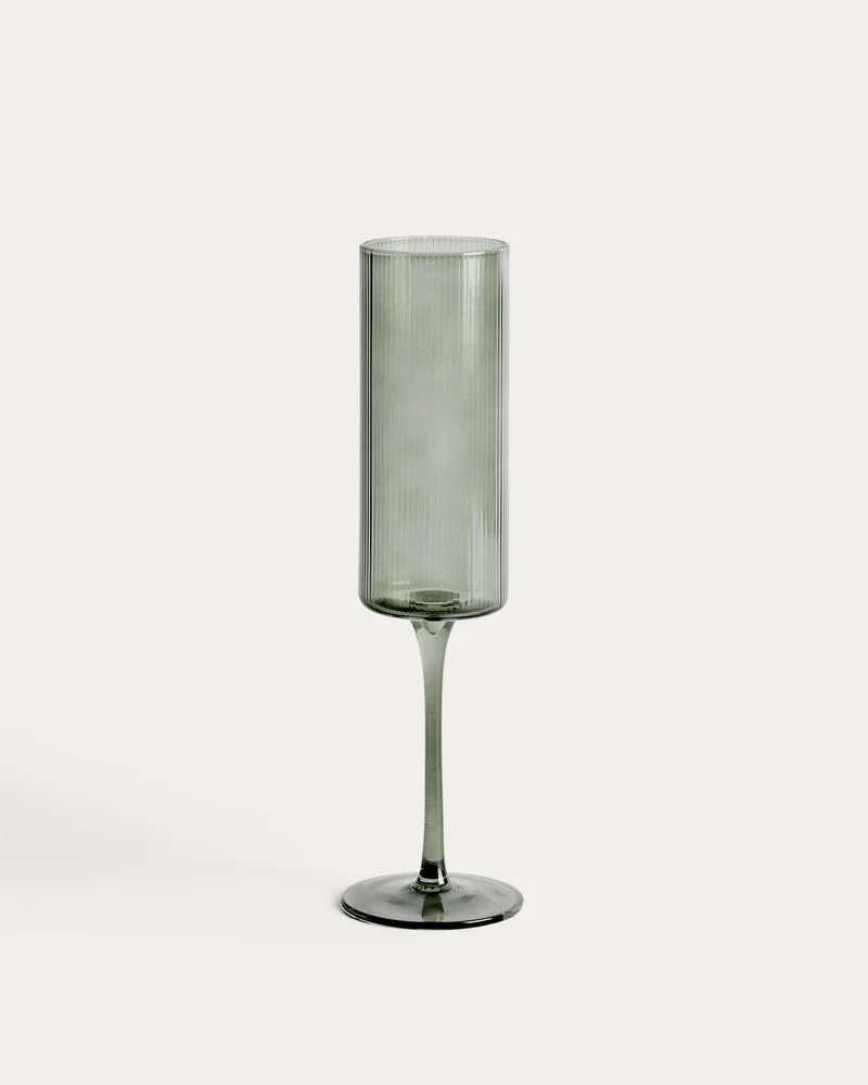 Sektglas Eluria aus grünem Glas, 24,5 cl