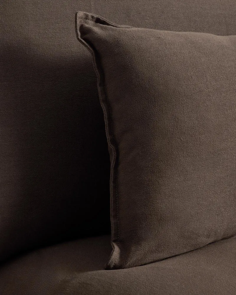 Sessel Anarela mit abnehmbarem Bezug aus 100 % Leinen in Taupe, 110 cm, FSC Mix Credit