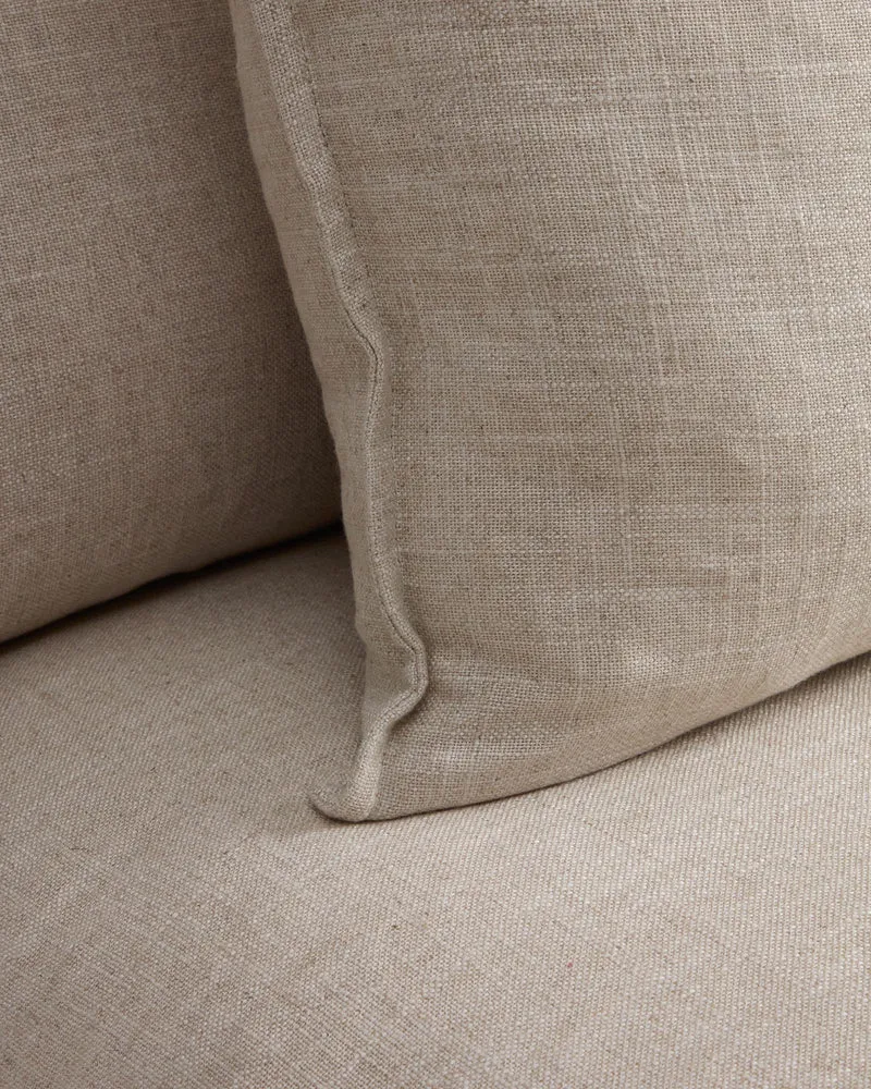 Sessel Anarela mit abnehmbarem Bezug aus Leinen und Viskose in Beige, 90 cm, FSC Mix Credi