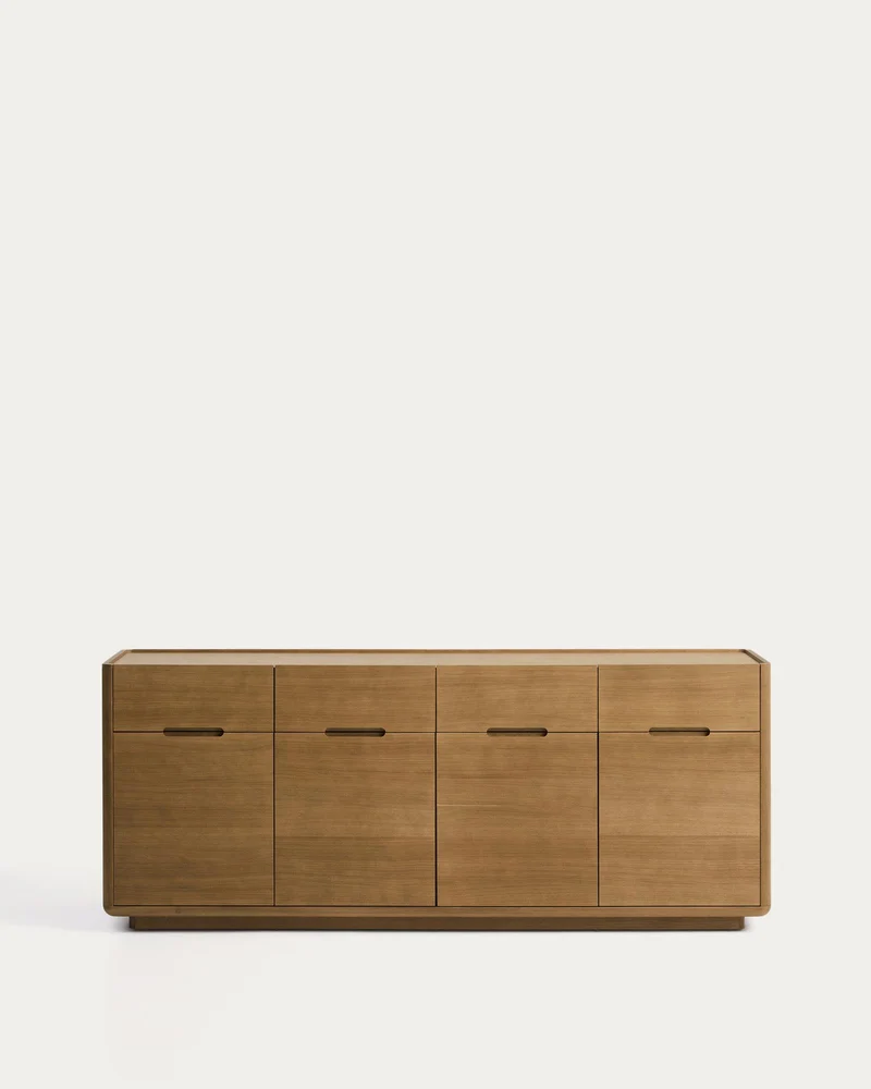 Sideboard Arelida aus Furnier und massivem Eichenholz mit hellbraunem Finish 200 x 80 cm F