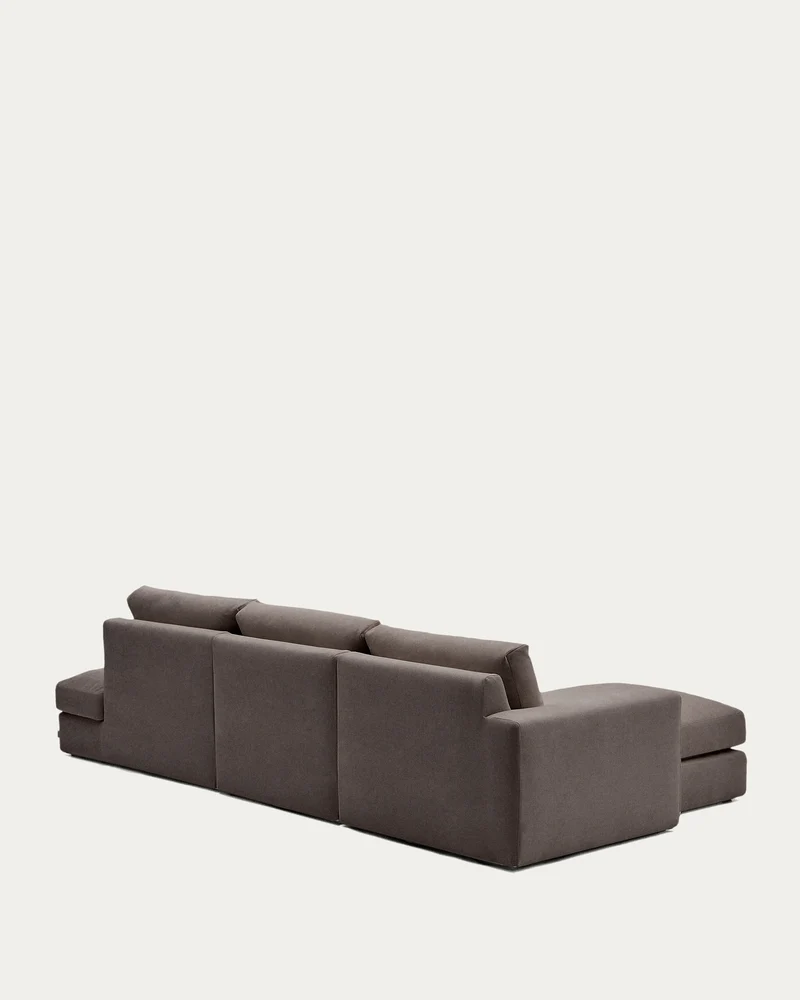 Modulares Sofa Alea für 5 Personen mit abnehmbarem Bezug aus dunkelbrauner Chenille und Ch