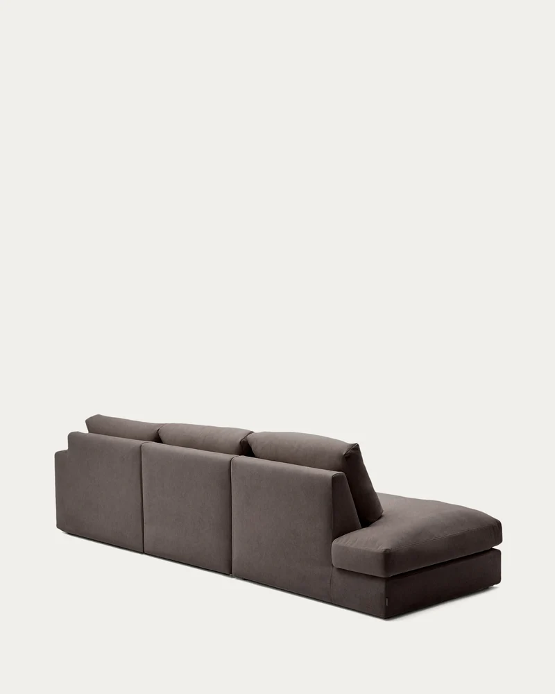 Modulares Sofa Alea für 5 Personen mit abnehmbarem Bezug aus dunkelbrauner Chenille und Ch