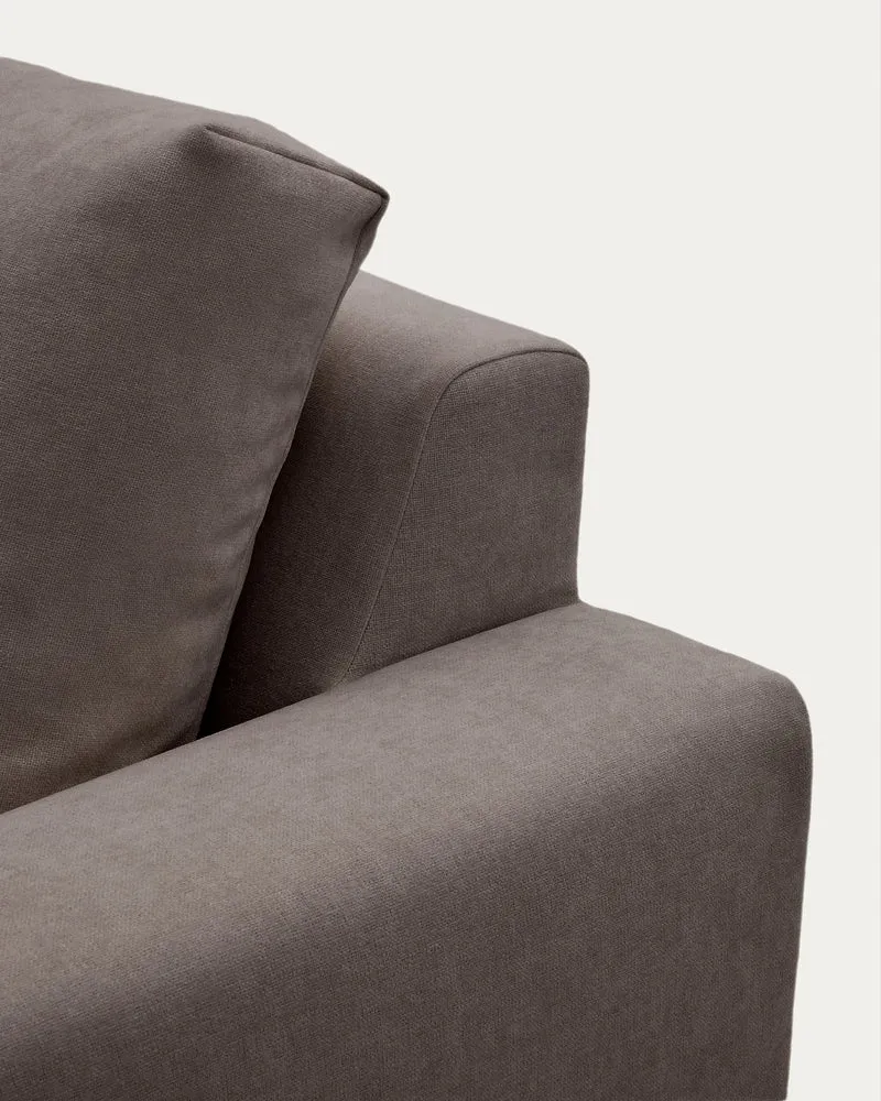 Modulares Sofa Alea für 5 Personen mit abnehmbarem Bezug aus dunkelbrauner Chenille und Ch