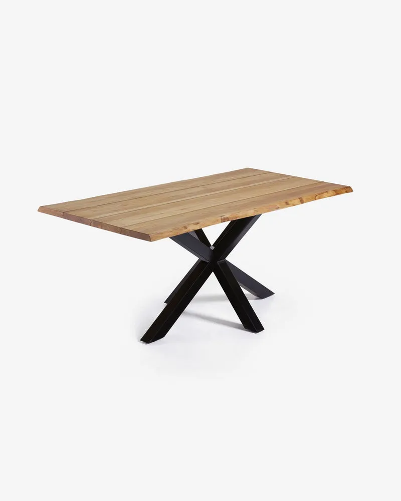 Argo Tisch Eichenfurnier m. natürlichem Finish Stahlbeine mit schwarzem Finish 160 x 90 cm