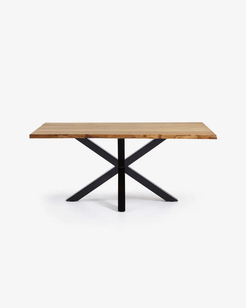Argo Tisch Eichenfurnier m. natürlichem Finish Stahlbeine mit schwarzem Finish 160 x 90 cm
