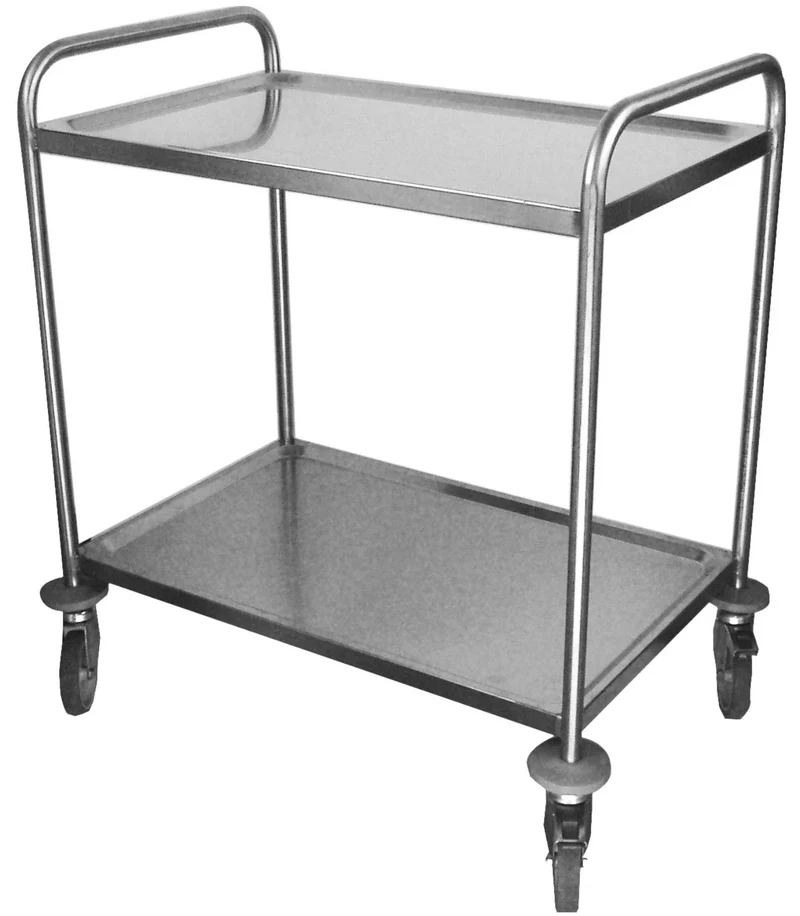 Universalwagen Edelstahl 100x50cm 2 Tablare H 93.5cm