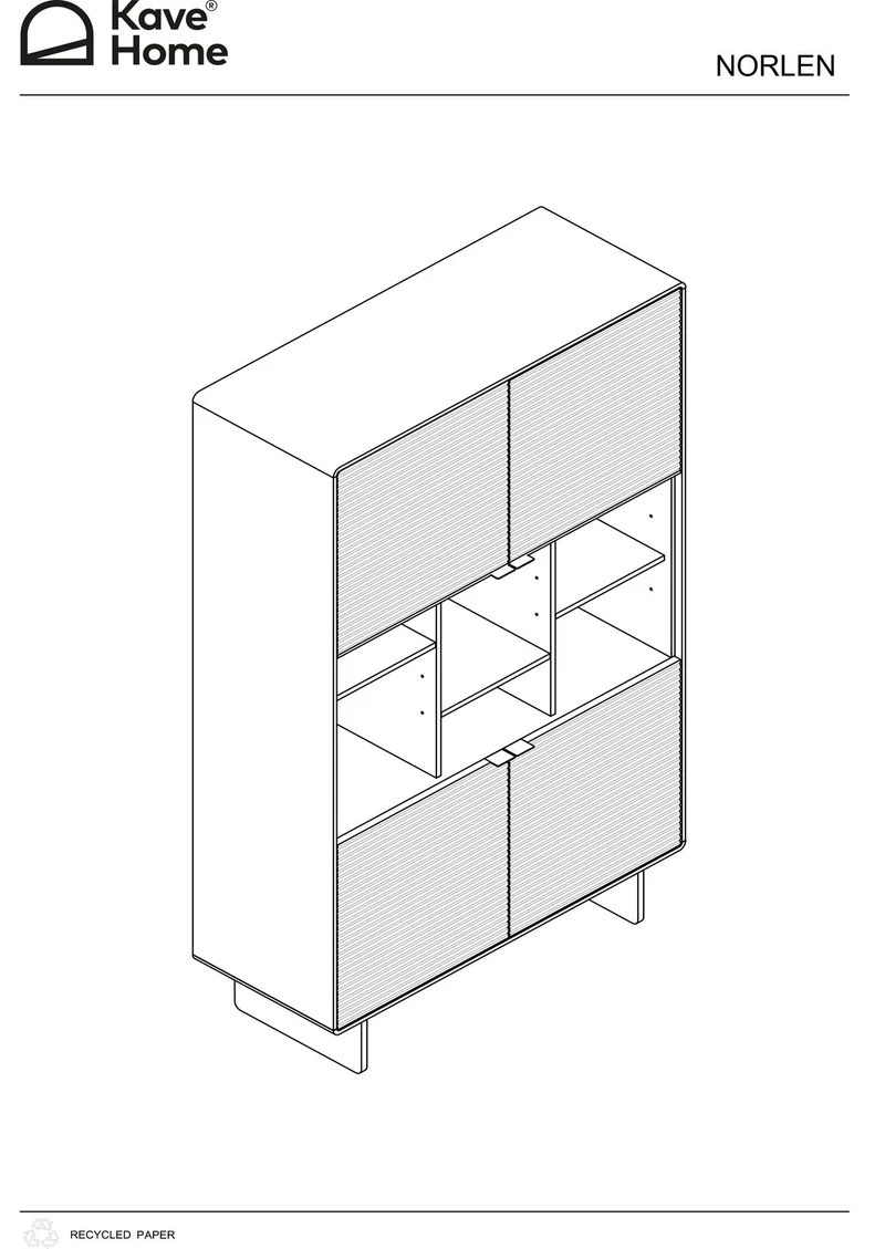 Highboard Norlen mit 4 Türen aus Nussbaumfurnier FSC Mix Credit 100 x 163 cm
