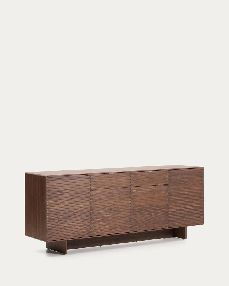 Highboard Norlen mit 4 Türen und 2 Schubladen aus Nussbaumfurnier FSC Mix Credit 194,5 x 7