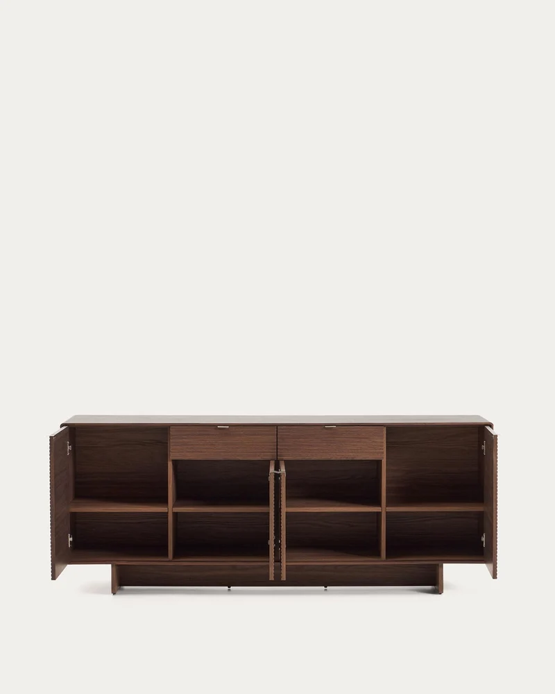 Highboard Norlen mit 4 Türen und 2 Schubladen aus Nussbaumfurnier FSC Mix Credit 194,5 x 7