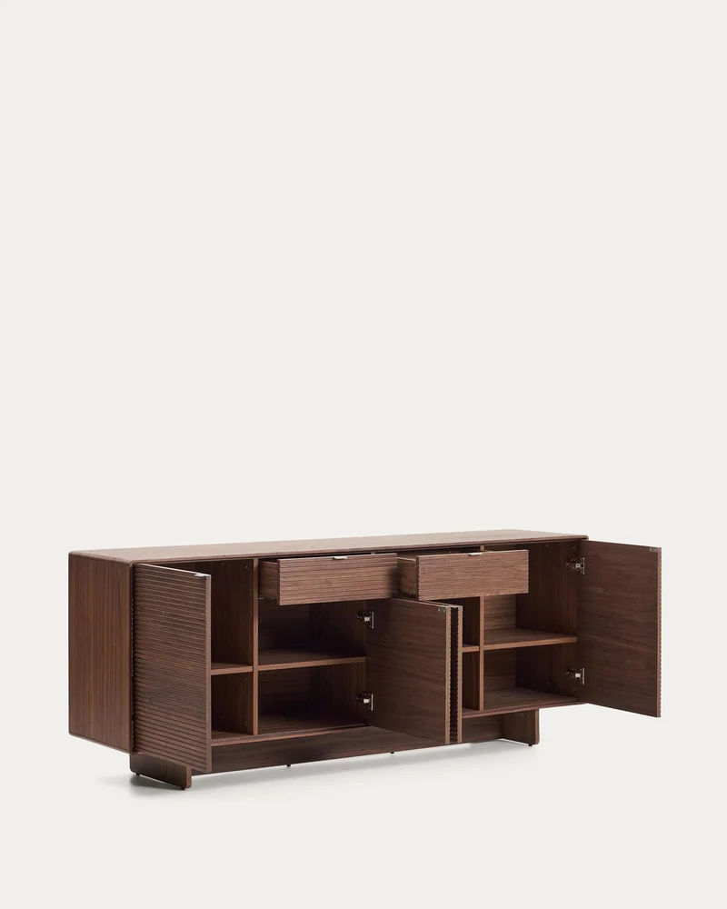 Highboard Norlen mit 4 Türen und 2 Schubladen aus Nussbaumfurnier FSC Mix Credit 194,5 x 7