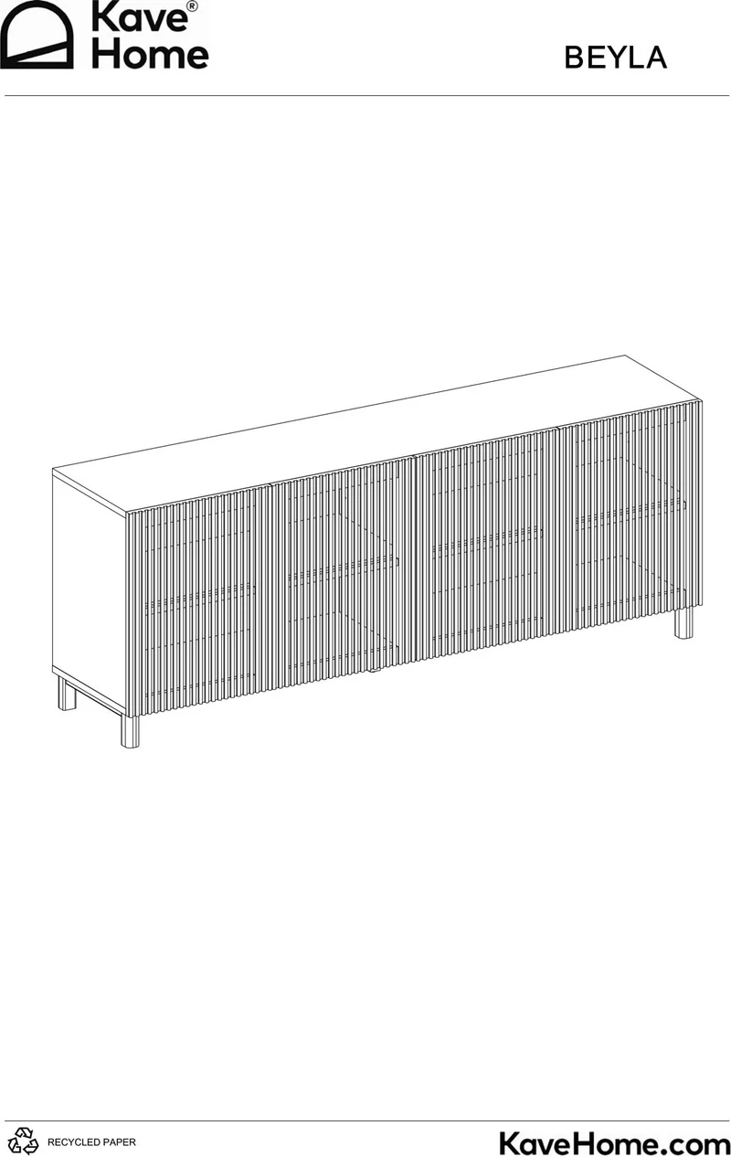Sideboard Beyla mit 4 Türen aus Eschenfurnier und Massivholz aus Esche mit nussbaumfarbene