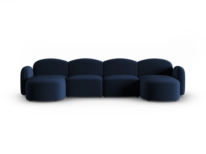 Blair Velour Panoramic Sofa 6 Sitzer