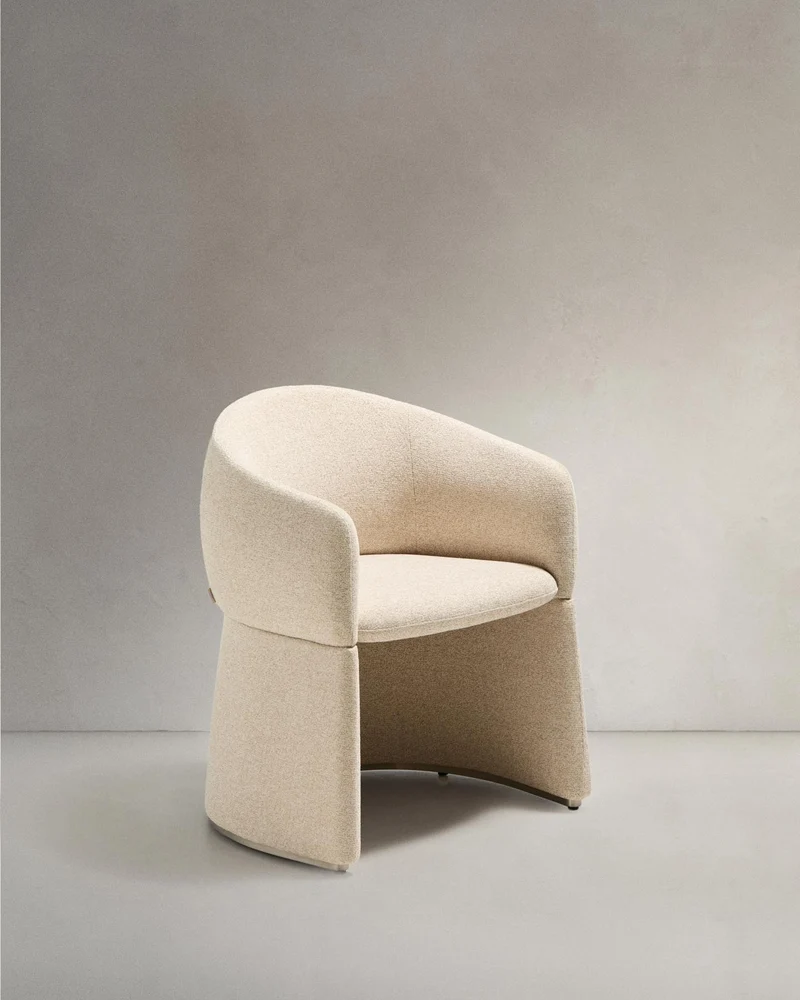 Stuhl Bosca mit beiger Chenille