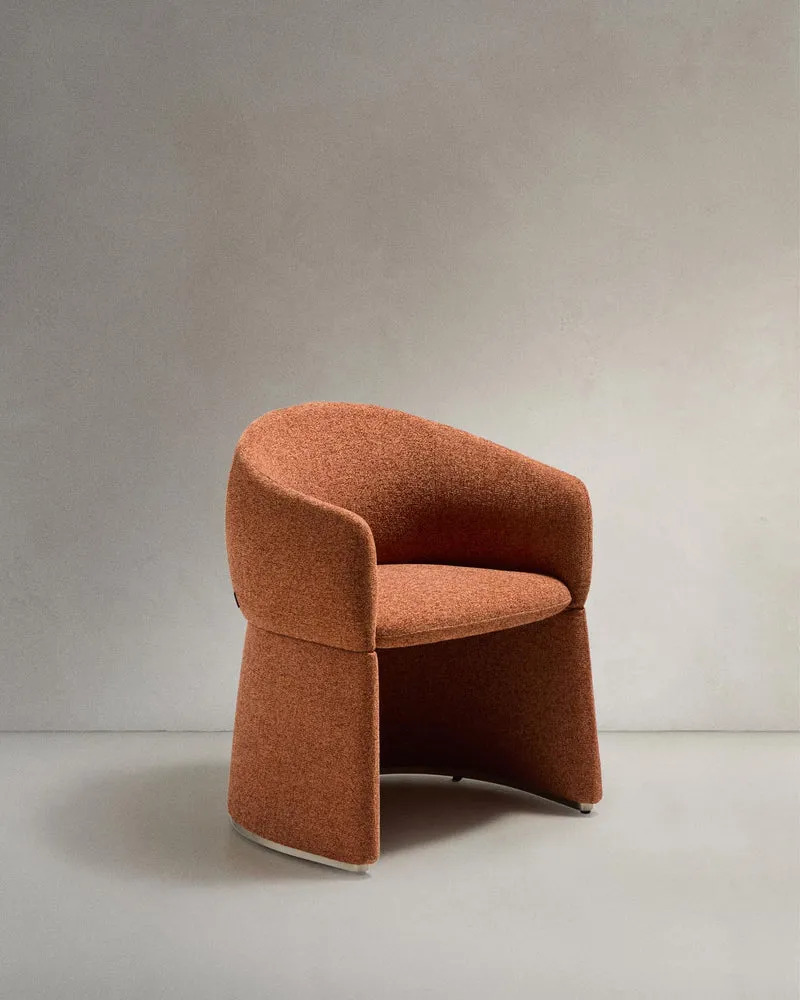 Stuhl Bosca mit terrakottafarbener Chenille