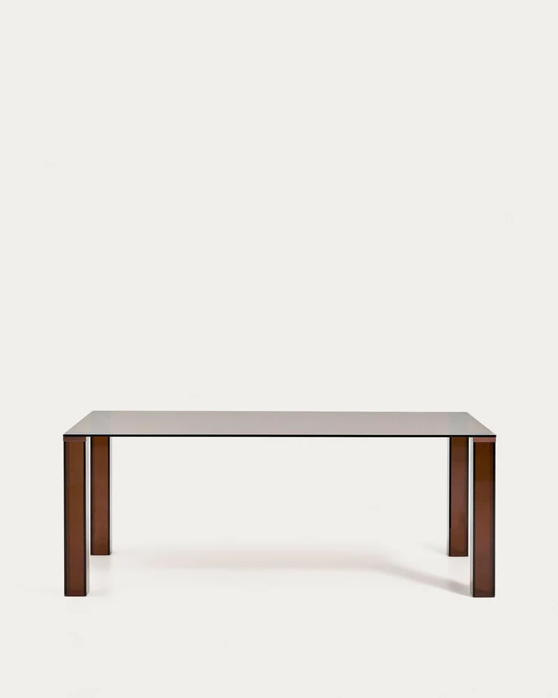 Tisch Adularia aus braunem Einscheiben-Sicherheitsglas, 200 x 100 cm