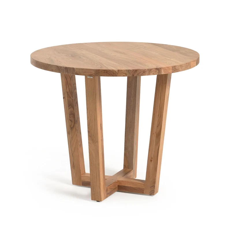 Runder Tisch Nahla aus massivem Akazienholz mit natürlichem Finish, Ø 90 cm, FSC 100 %
