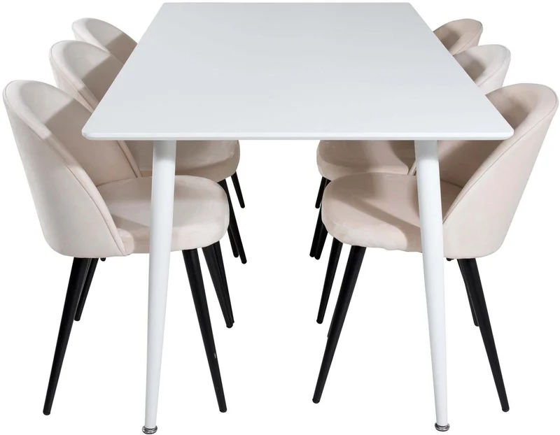 Polar Esszimmerset + Velvet 180cm/6St.