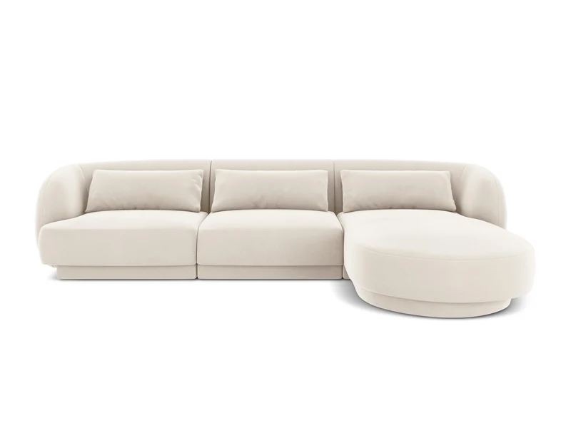 Tulum Velour Ecksofa rechts 4 Sitzer 156cm