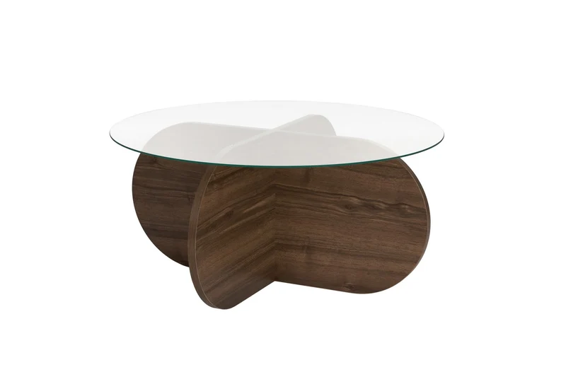Aeris Sofatisch - Walnuss Transparent