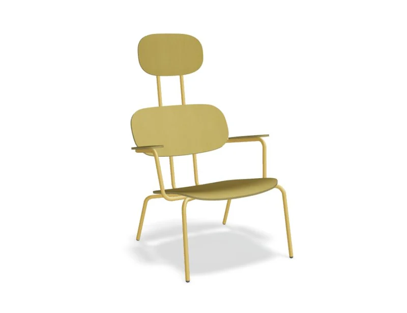 New School Lounge N5NL01 - Sessel aus Sperrholz mit Kopfstütze