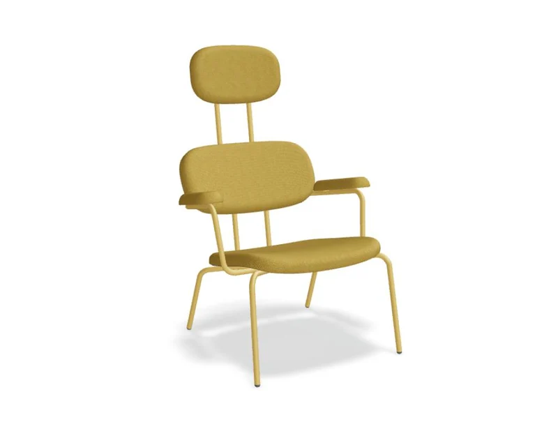 New School Lounge N5NL01F - gepolsterter Sessel mit Kopfstütze