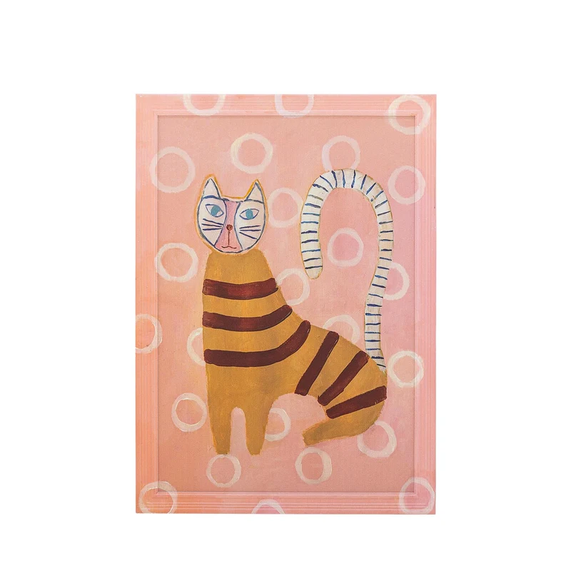 Missy Illustration mit Rahmen, Rose, Tannenholz