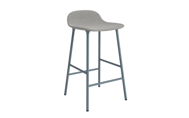 Form Barstuhl 65 cm gepolstert blau Stahl Remix