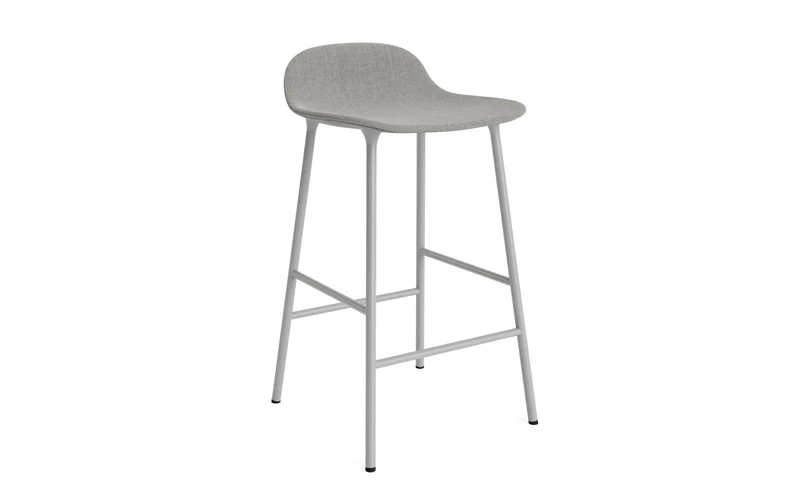 Form Barstuhl 65 cm gepolstert grau Stahl Remix