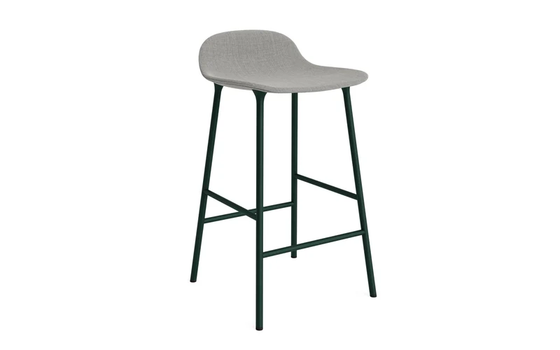 Form Barstuhl 65 cm gepolstert grün Stahl Remix