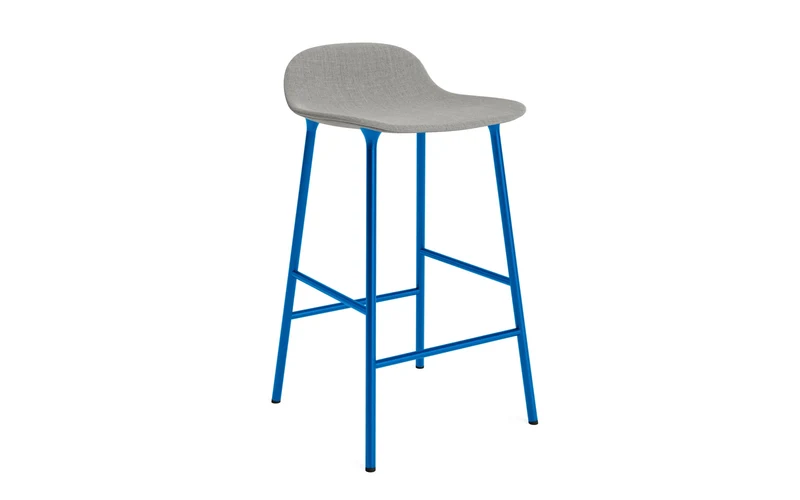 Form Barstuhl 65 cm gepolstert leuchtendes blau Stahl Remix