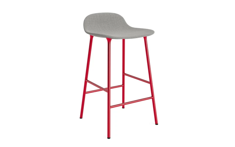 Form Barstuhl 65 cm gepolstert leuchtendes rot Stahl Remix