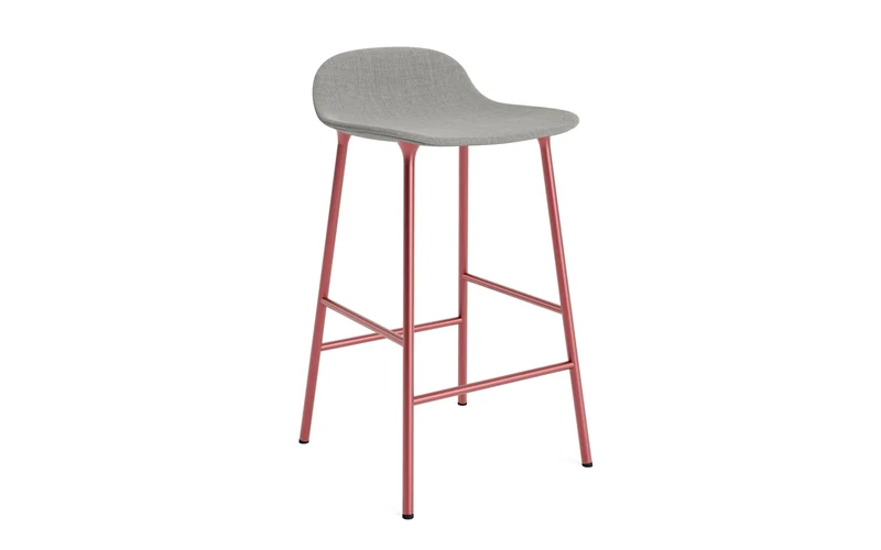 Form Barstuhl 65 cm gepolstert rot Stahl Remix