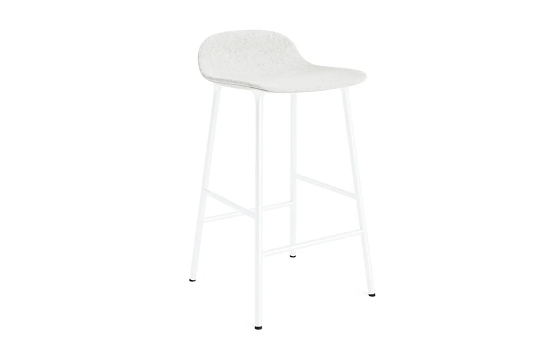 Form Barstuhl 65 cm gepolstert weiss Stahl Hallingdal