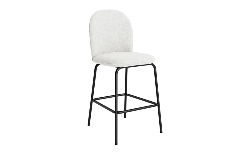 Ace Barstuhl 65 cm gepolstert, Schwarz Stahl, Hallingdal