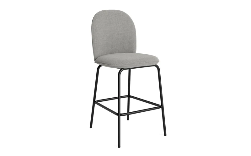 Ace Barstuhl 65 cm gepolstert, Schwarz Stahl, Remix