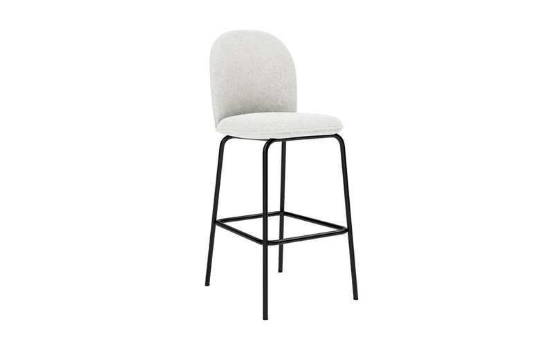 Ace Barstuhl 75 cm gepolstert, Schwarz Stahl, Hallingdal