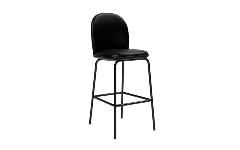 Ace Barstuhl 75 cm gepolstert, Schwarz Stahl, Ultra