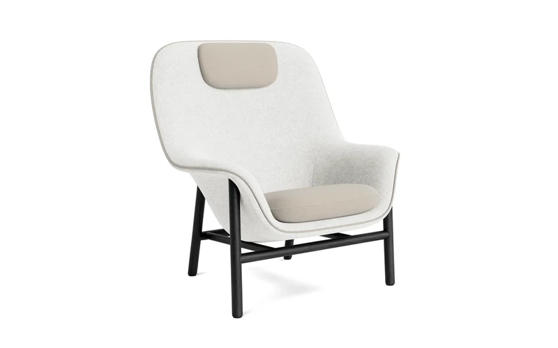Drape Lounge-Sessel hoch mitt Kopfstütze schwarze Eiche Hallingdal