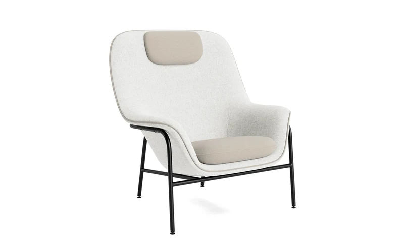 Drape Lounge-Sessel Hoch mitt Kopfstütze schwarzes stahl Hallingdal