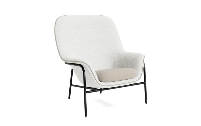 Drape Lounge-Sessel hoch schwarz Stahl Hallingdal