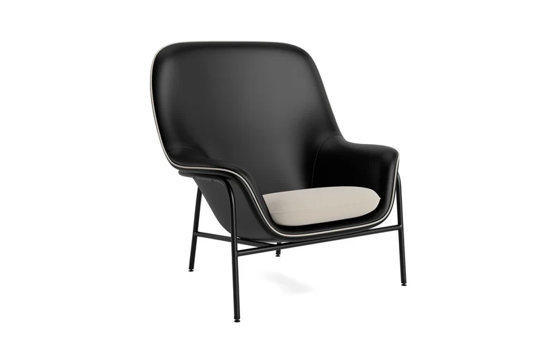 Drape Lounge-Sessel hoch schwarz Stahl Ultra