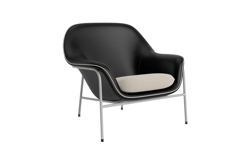 Drape Lounge-Sessel niedrig Grau stahl Ultra