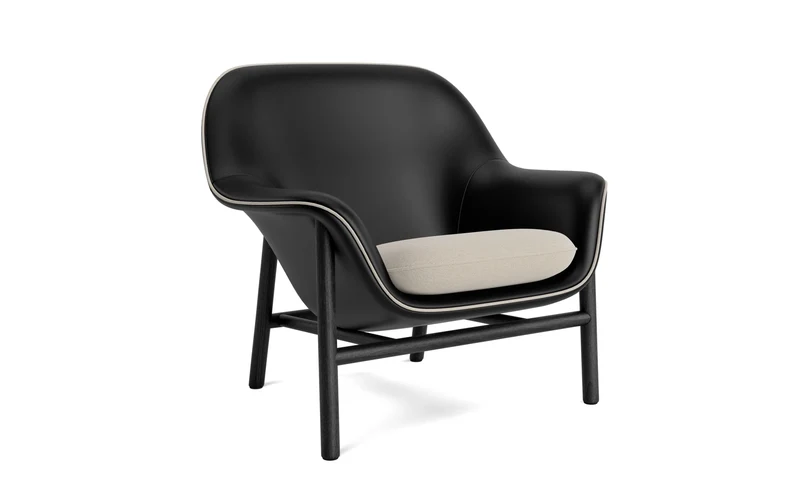 Drape Lounge-Sessel niedrig Schwarz Eiche Ultra