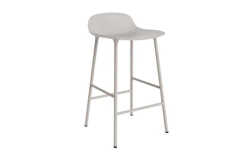 Form Barstuhl 65 cm Warmes Grau/Stahl