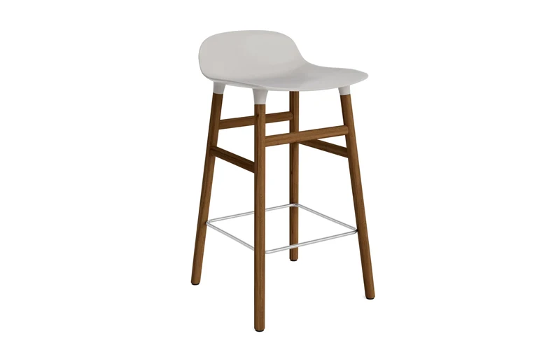 Form Barstuhl 65 cm Warmes Grau/Walnuss