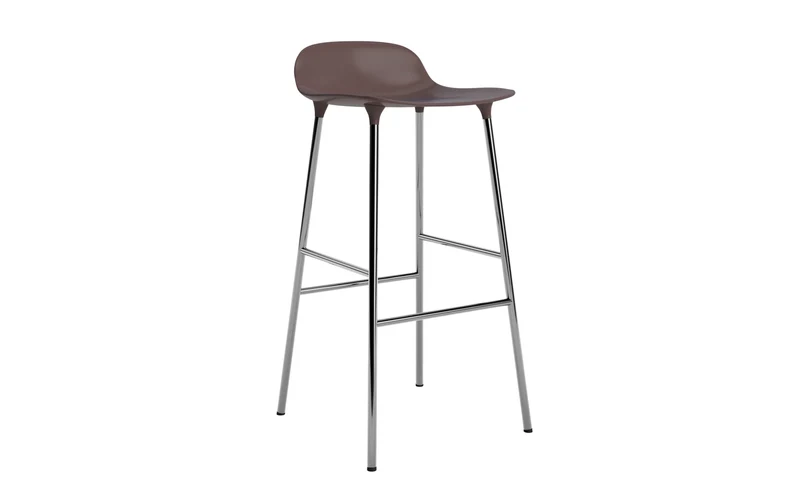 Form Barstuhl 75 cm Braun/Chrom