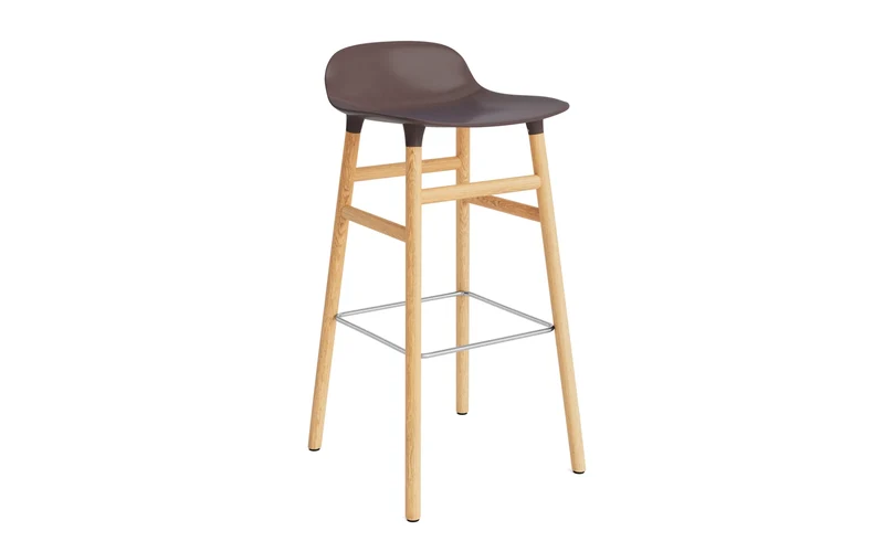 Form Barstuhl 75 cm braun/Eiche