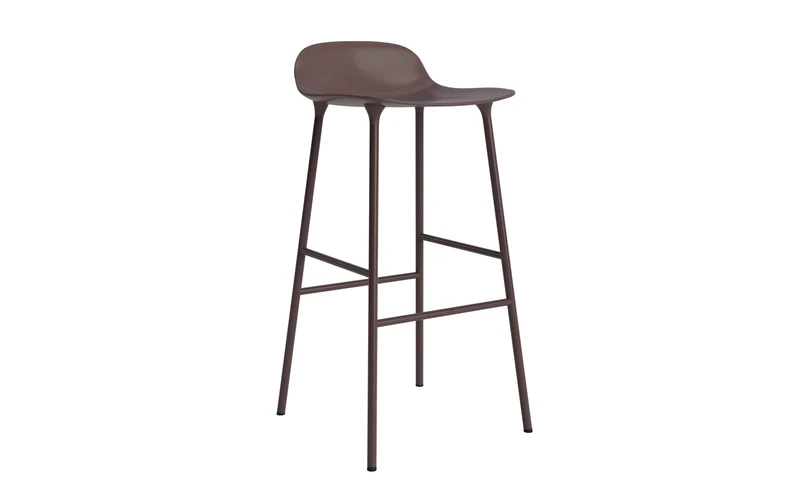 Form Barstuhl 75 cm Braun/Stahl